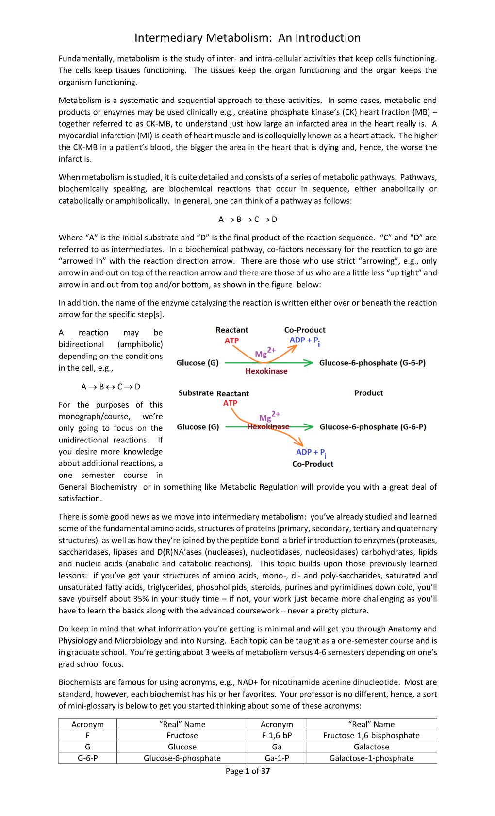 Intermediary Metabolism: an Introduction