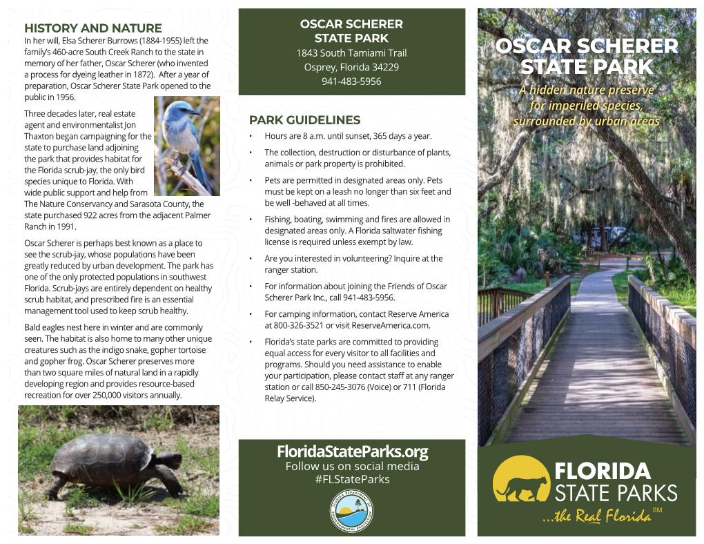 Oscar Scherer State Park Brochure