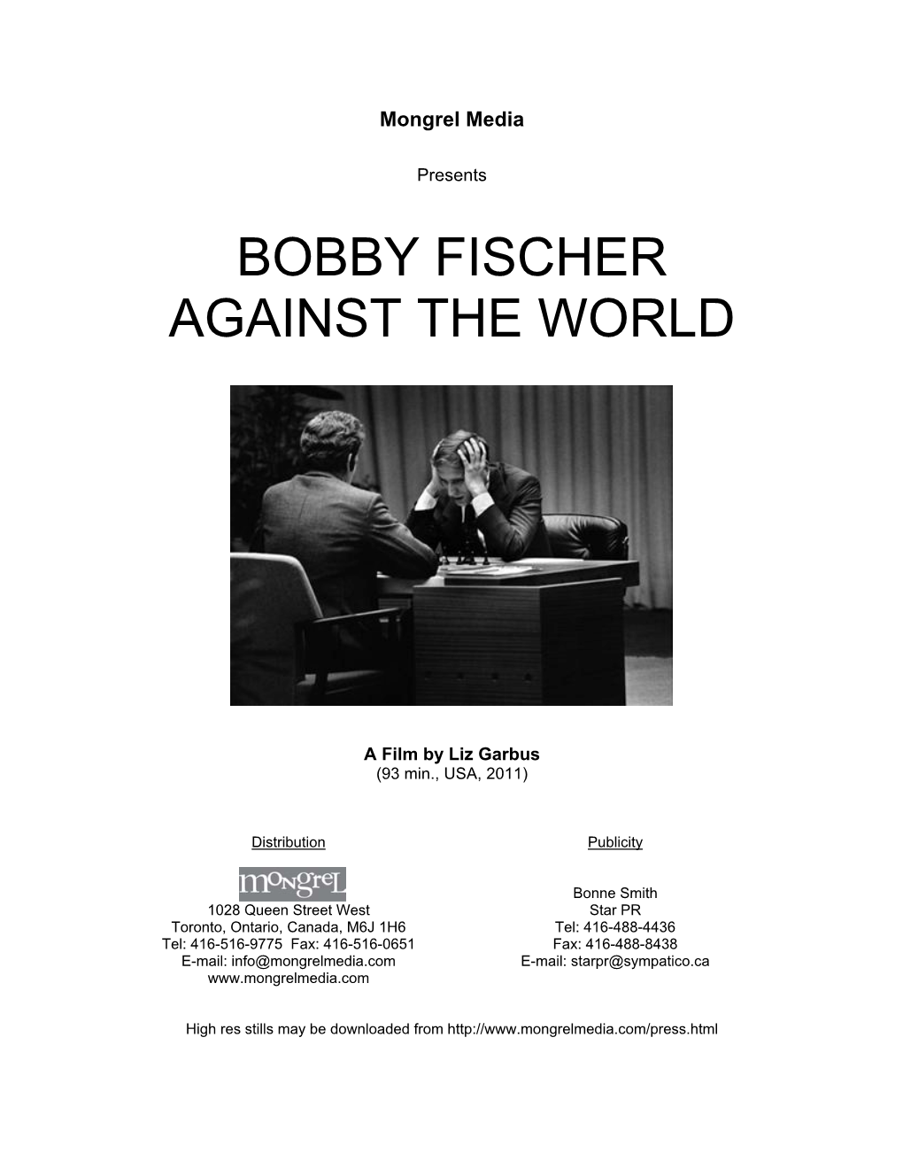 Bobby Fischer Against the World