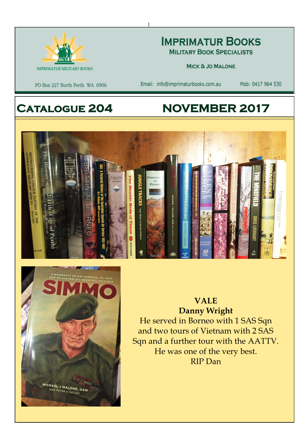 Catalogue 204 NOVEMBER 2017