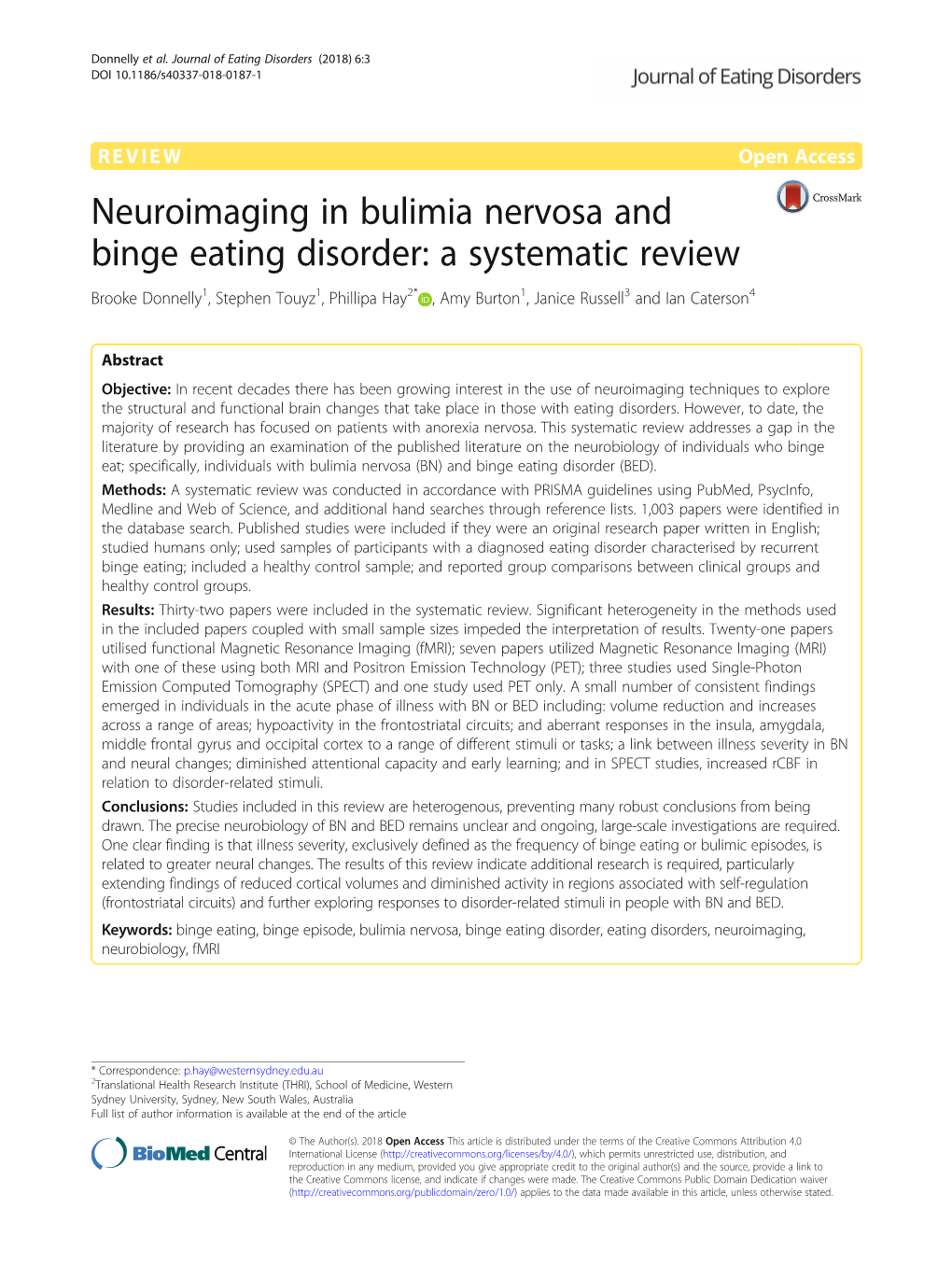 Neuroimaging in Bulimia Nervosa and Binge Eating Disorder: a Systematic