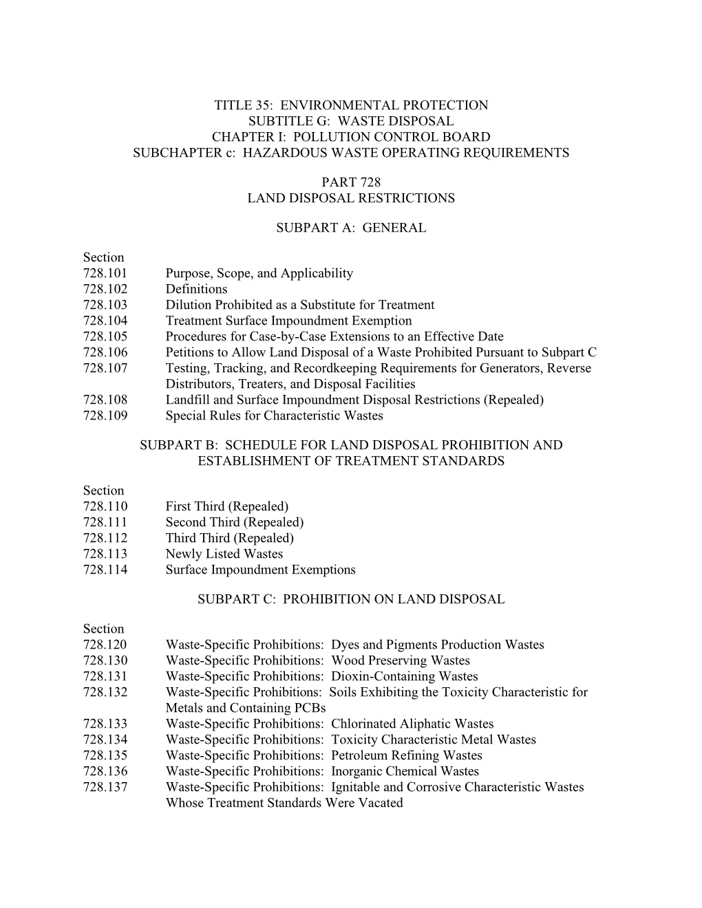 Hazardous Waste Operating Requirements