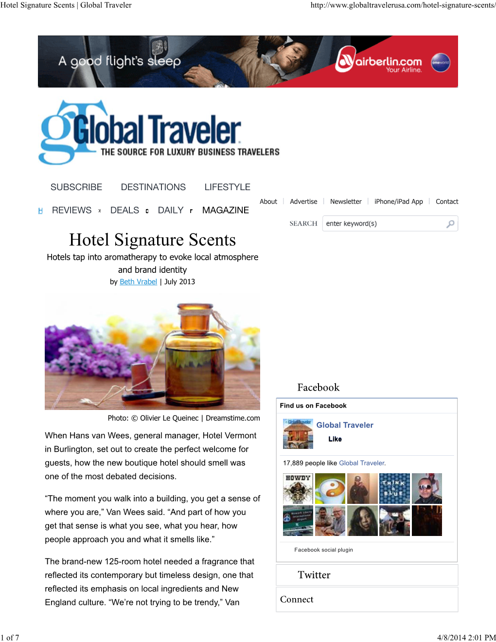 Hotel Signature Scents | Global Traveler