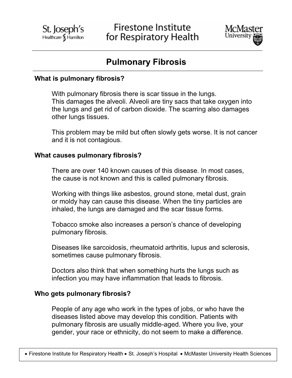 Pulmonary Fibrosis