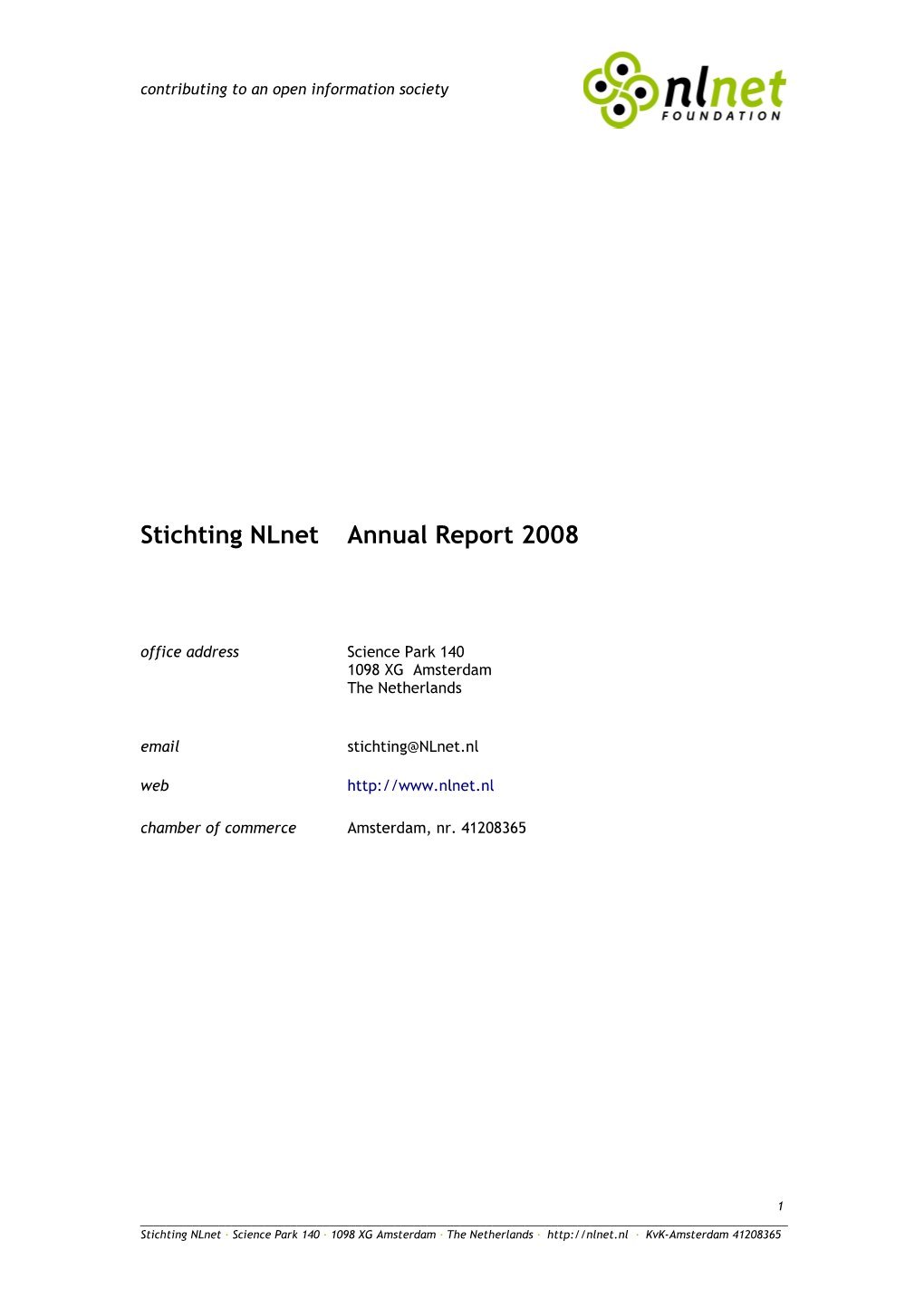 Stichting Nlnet Annual Report 2008