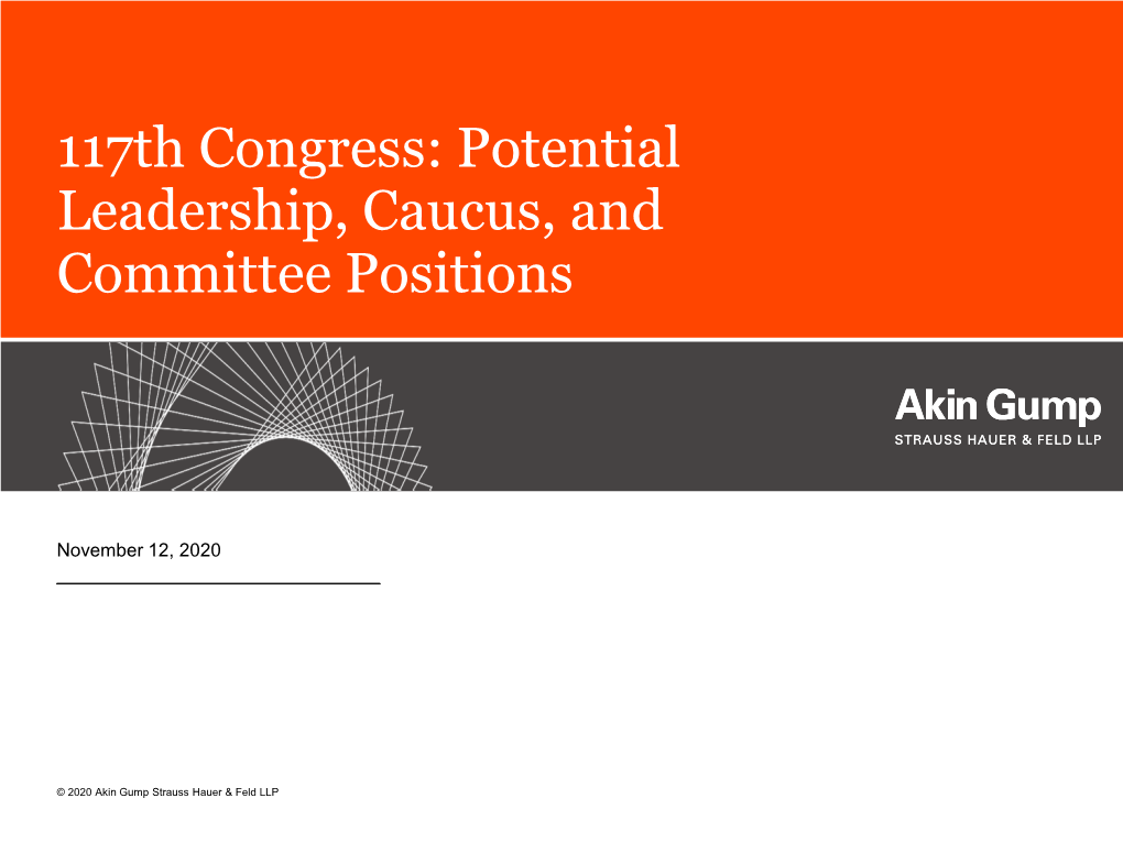 Potential Leadership, Caucus, and Committee Positions