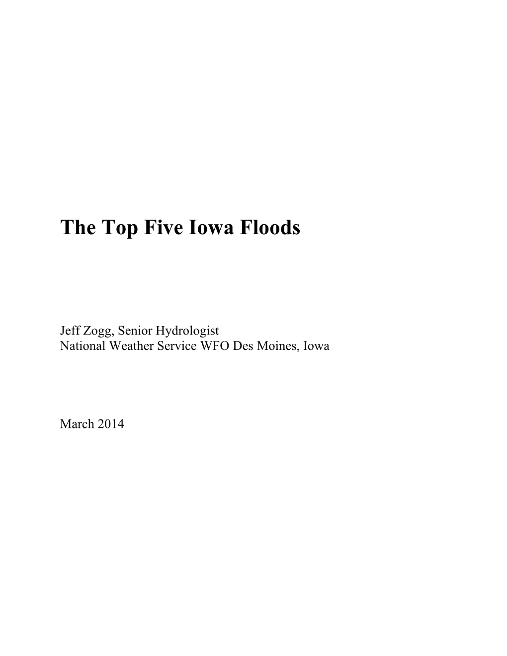 The Top Five Iowa Floods