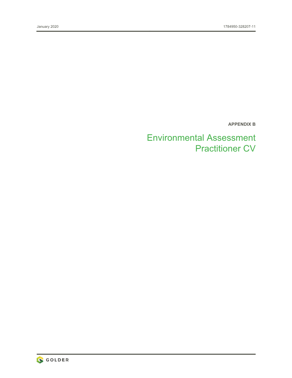 Environmental Assessment Practitioner CV