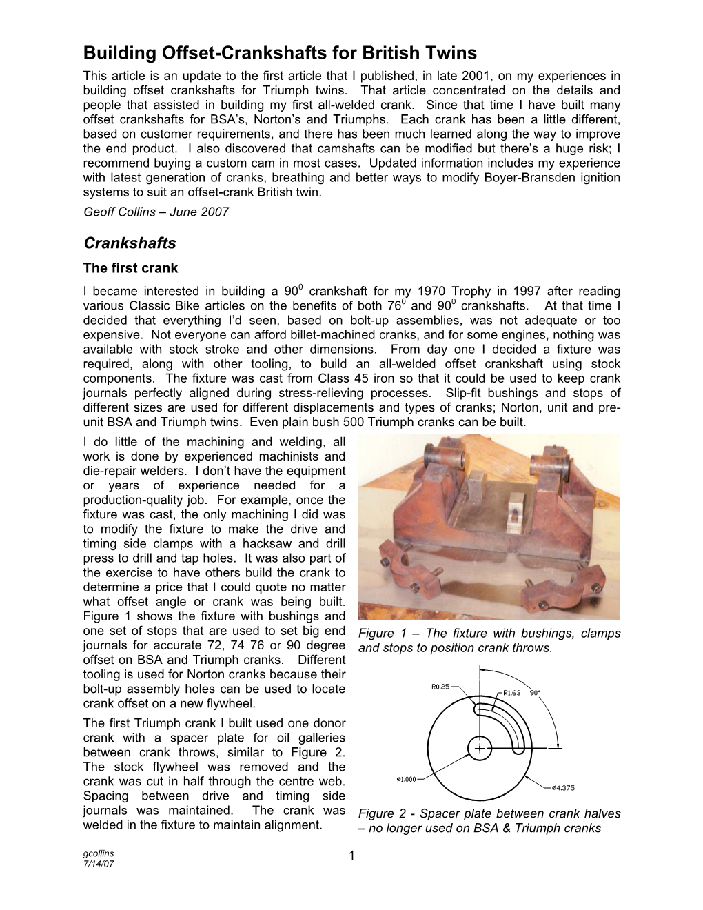 Building Offset-Crankshafts for British Twins