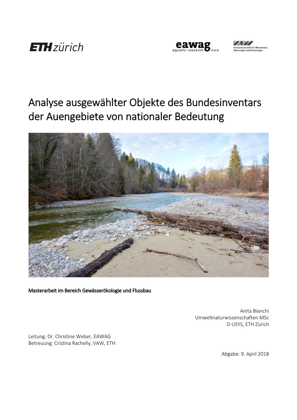 Analyse Ausgewählter Objekte Des Bundesinventars Der Auengebiete Von Nationaler Bedeutung