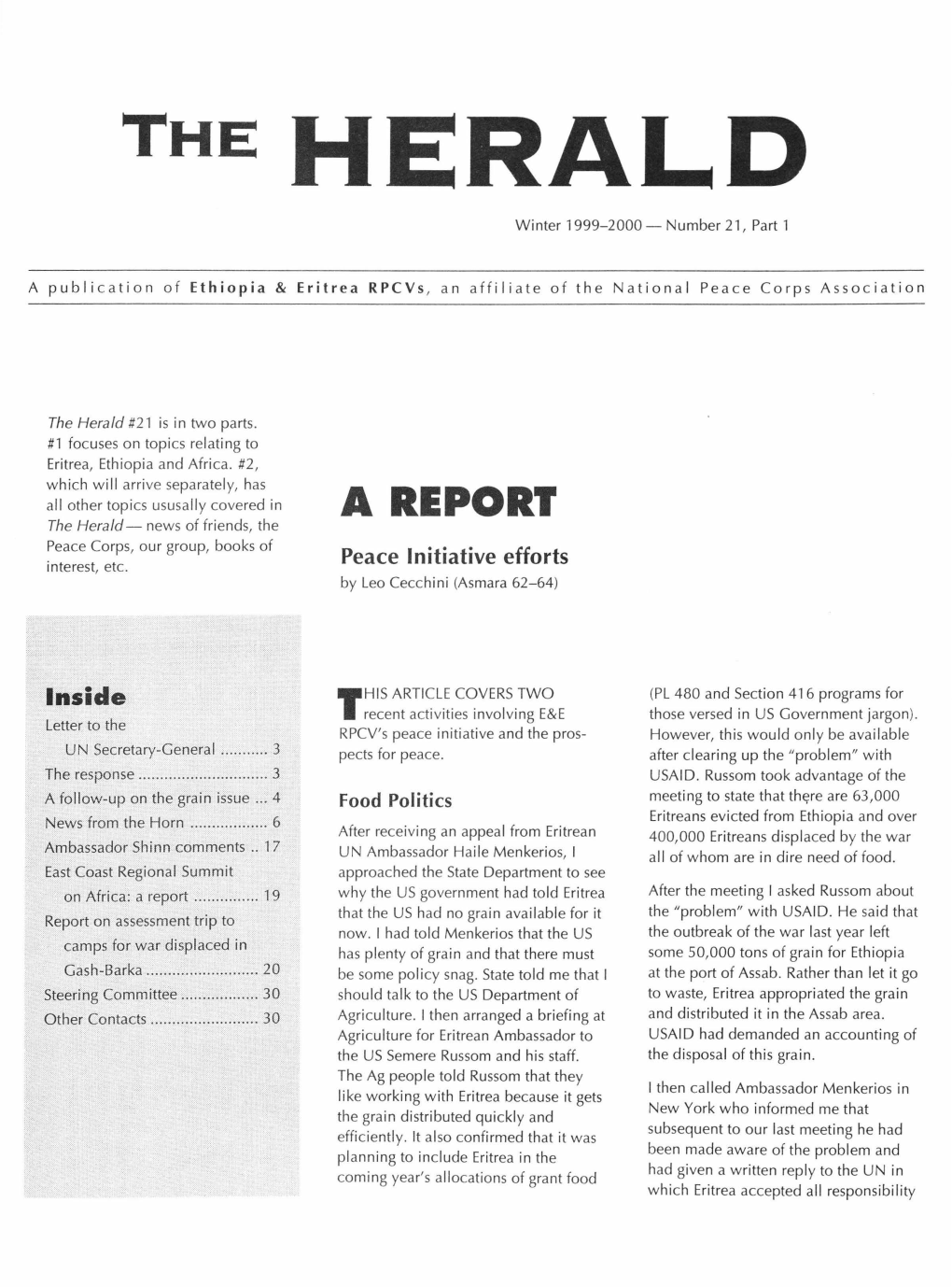 THE HERALD Winter 1999-2000 - Number 21, Part 1