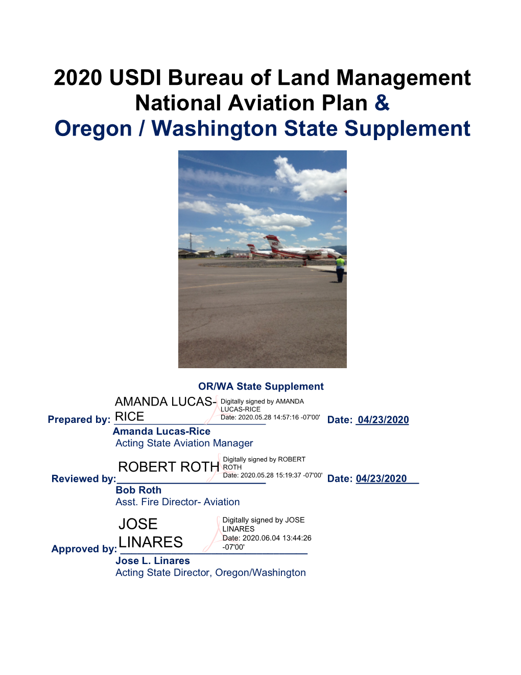 National Aviation Plan & Oregon / Washington State Supplement