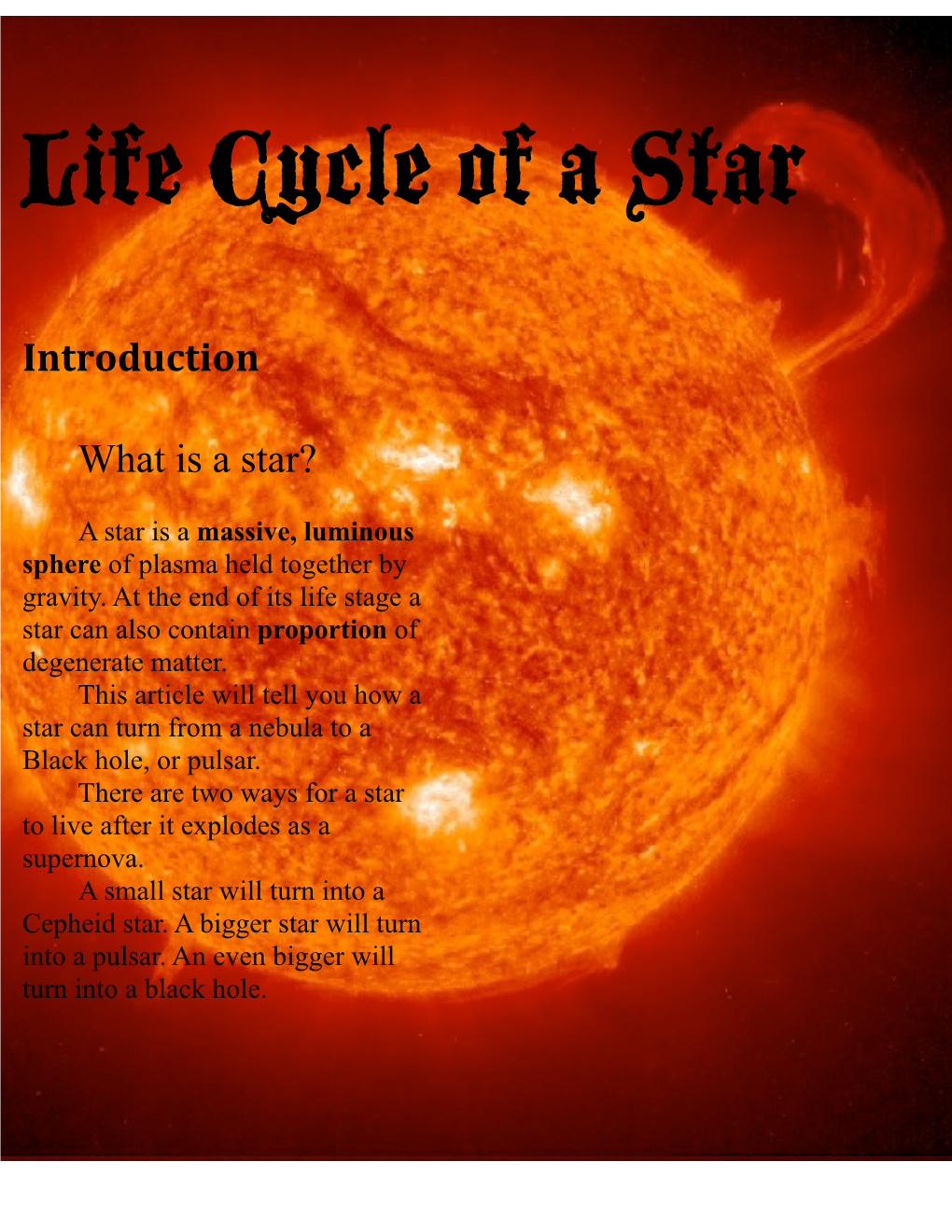 Introduction What Is a Star?