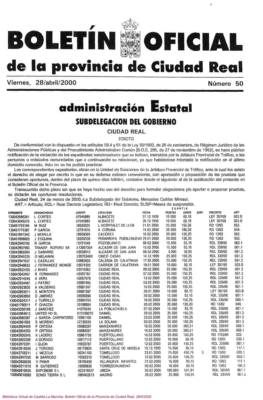 Num . 50 • 28/Abril/2000 B,O .P./1 7 LAS LABORES LA SOLANA