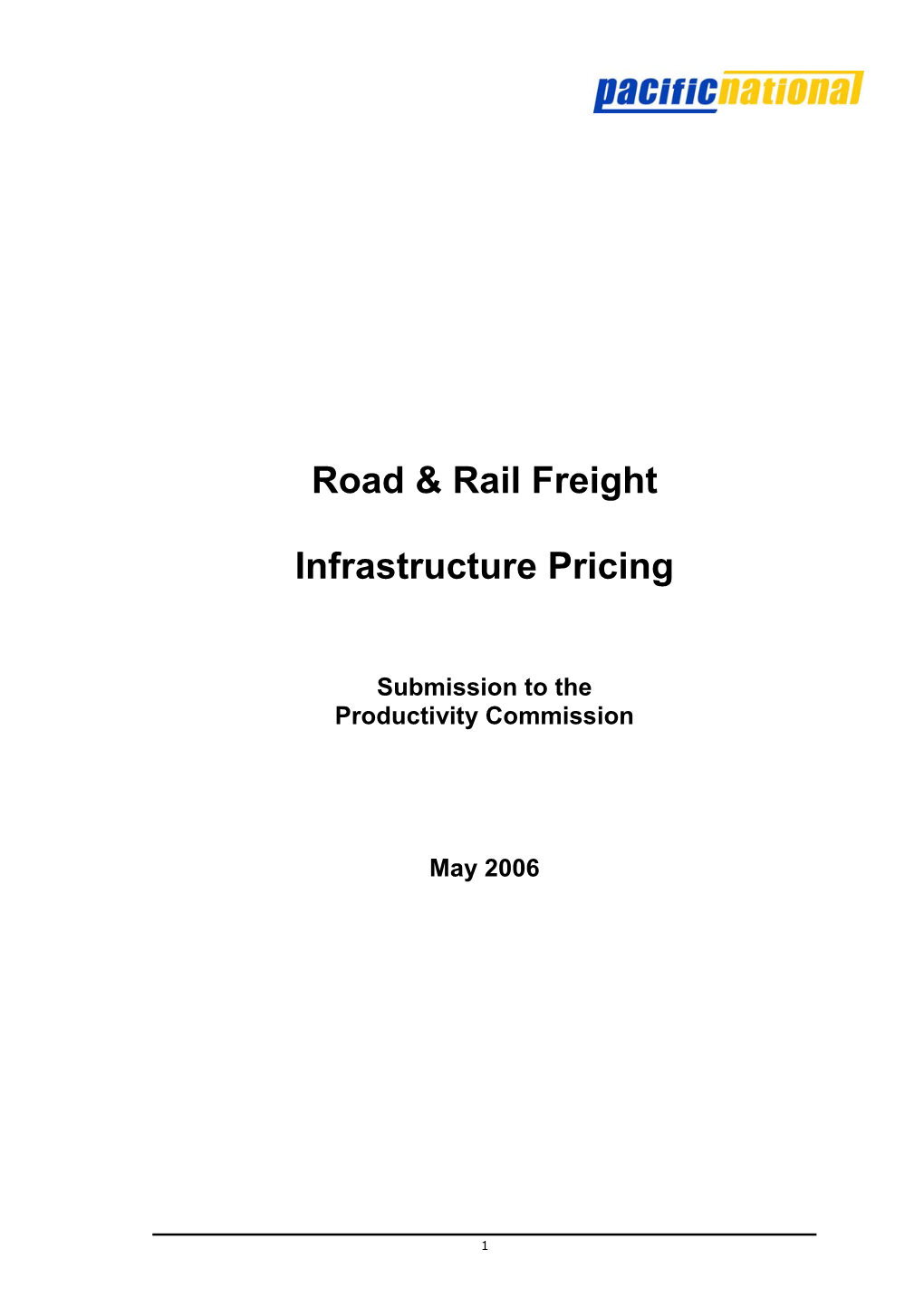 Road & Rail Freight Infrastructure Pricing
