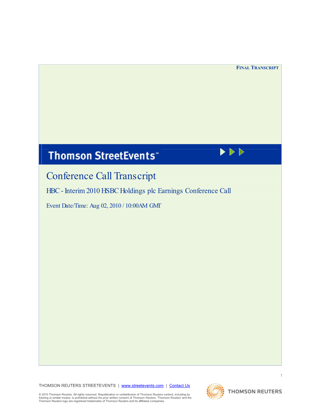 Event Transcripts Are Based, Companies May Make Projections Or Other Forward-Looking Statements Regarding a Variety of Items