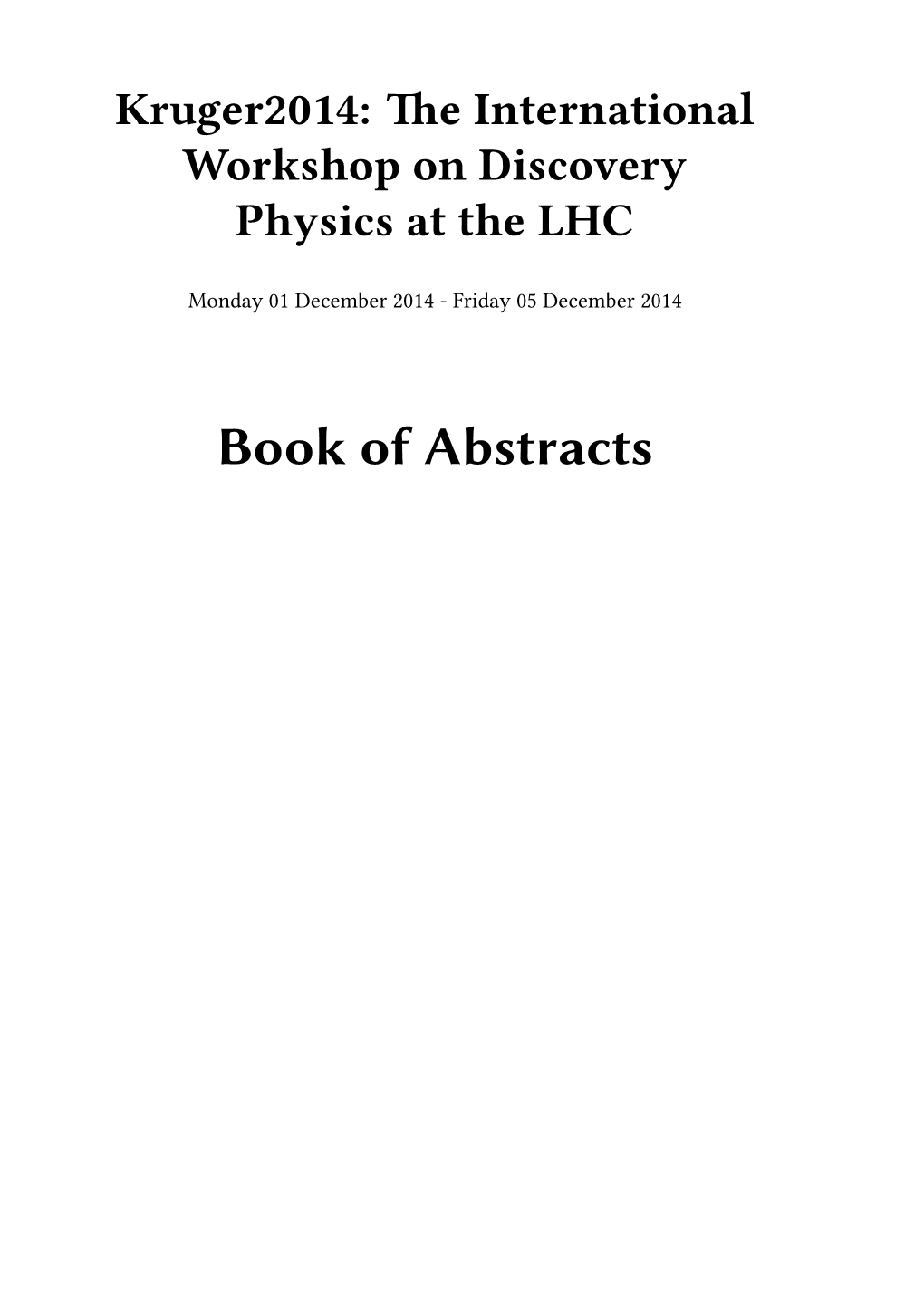 Book of Abstracts