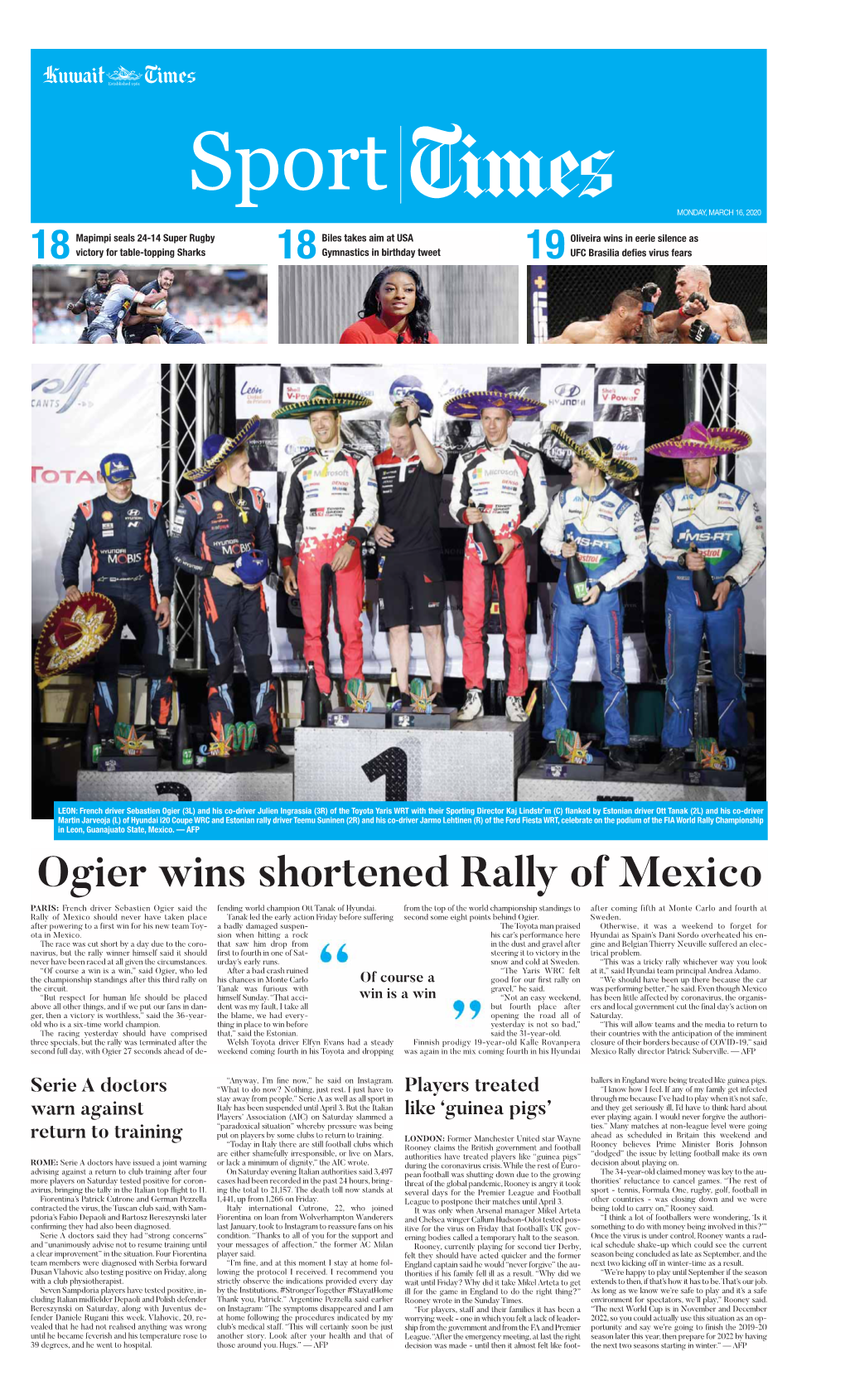 Ogier Wins Shortened Rally of Mexico