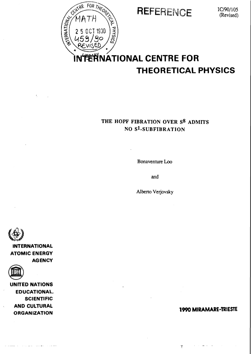 Ini^Fllmational CENTRE for THEORETICAL PHYSICS