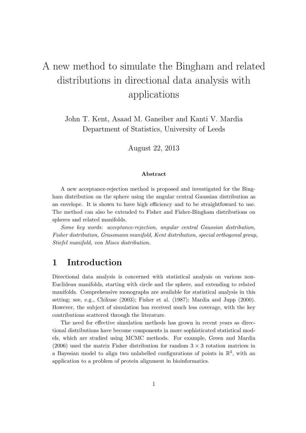 A New Method to Simulate the Bingham and Related Distributions in Directional Data Analysis with Applications