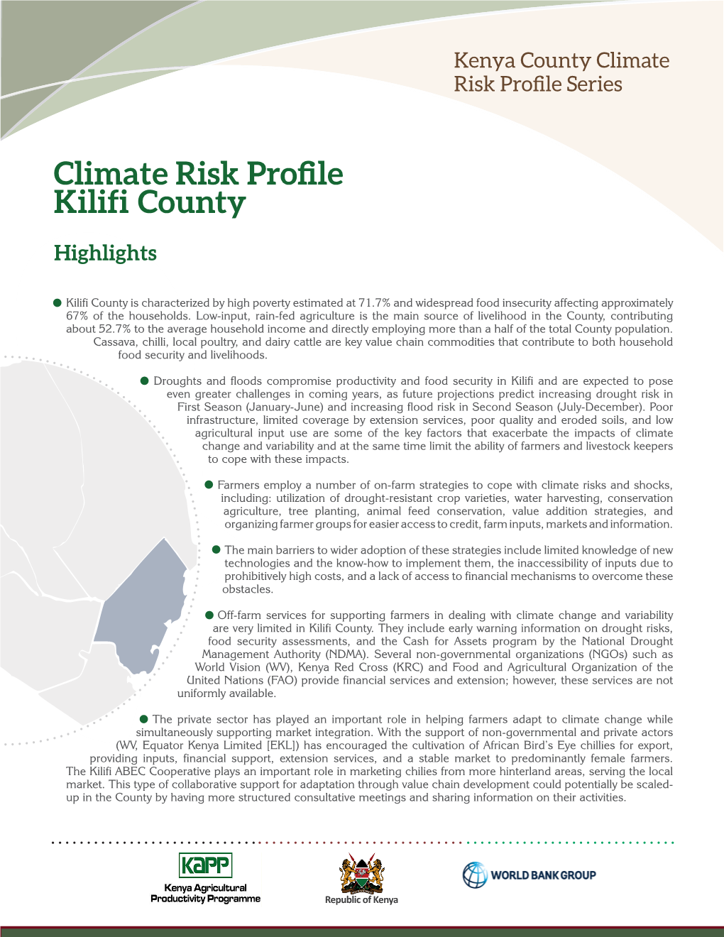 Climate Risk Profile Kilifi County