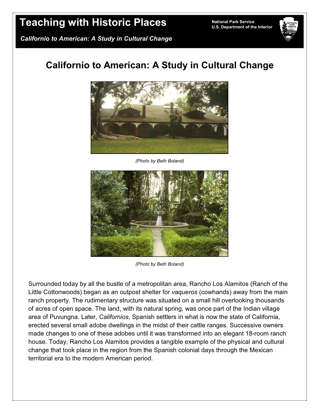 Californio to American: a Study in Cultural Change