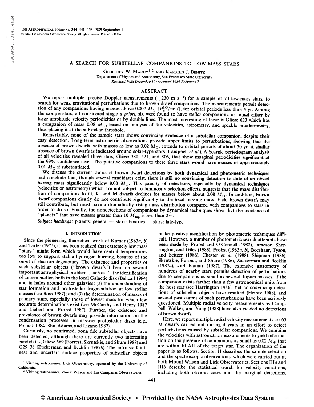 S П—I Oo the Astrophysical Journal, 344:441-453,1989 September 1