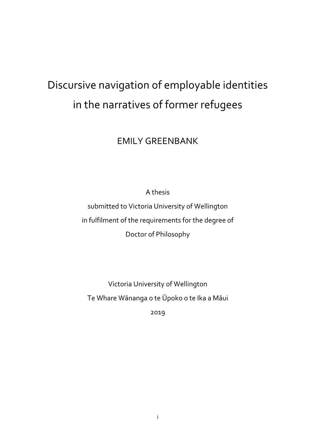 Discursive Navigation of Employable Identities in the Narratives of Former Refugees