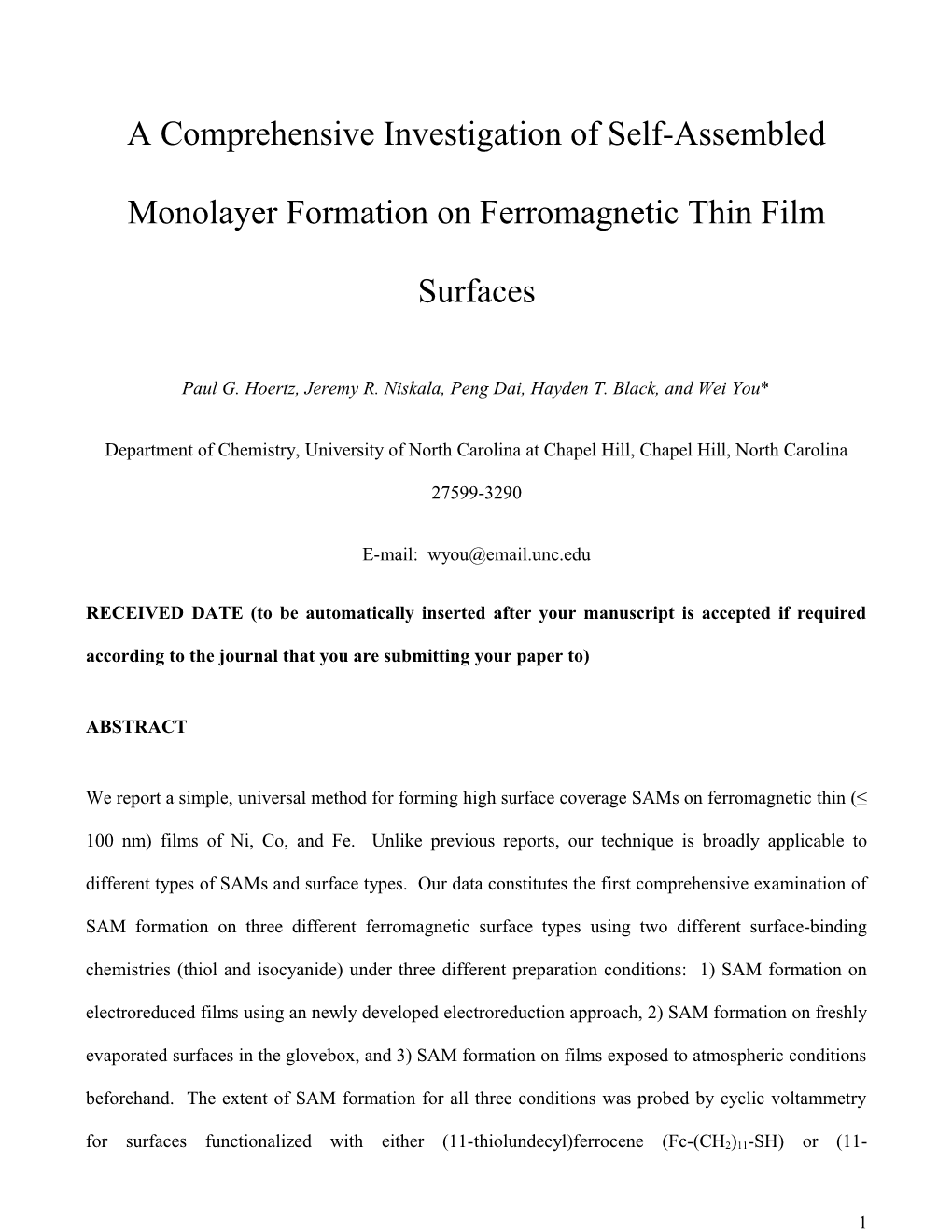 A Comprehensive Investigation of Self-Assembled Monolayer Formation on Ferromagnetic Thin