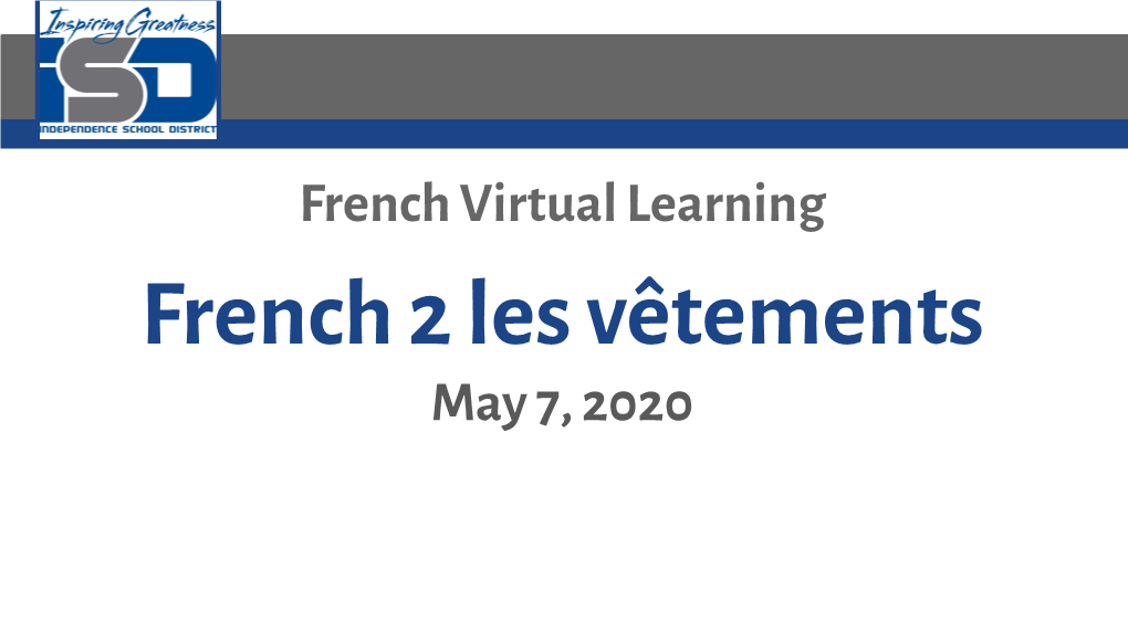 French 2 Les Vêtements May 7, 2020
