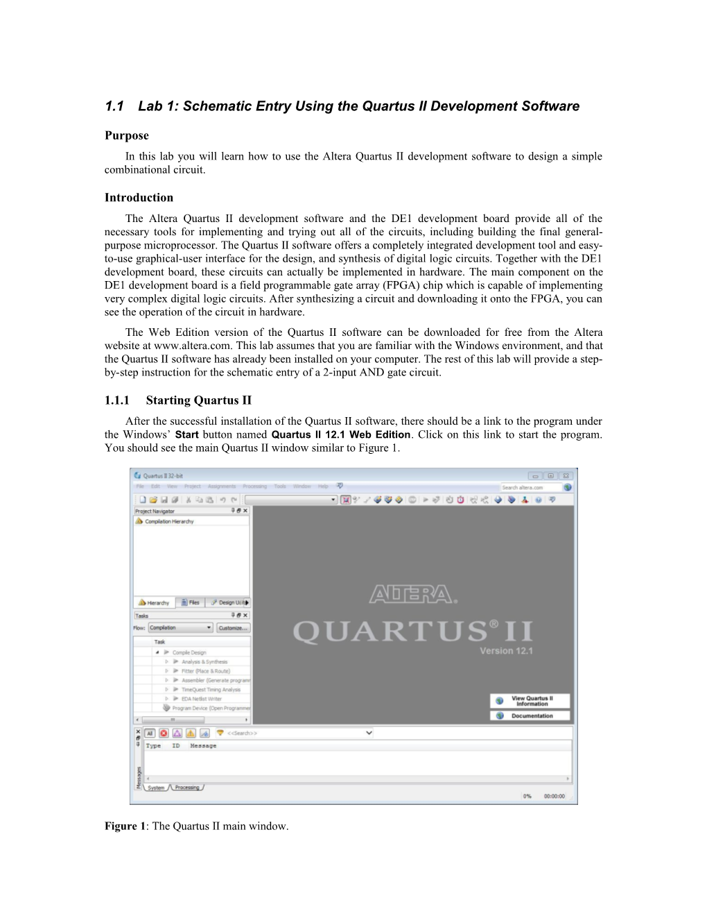 1.1 Lab 1: Schematic Entry Using the Quartus II Development Software