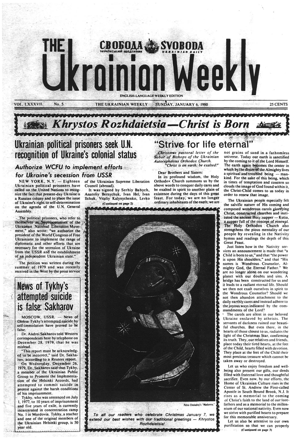 The Ukrainian Weekly 1980, No.1