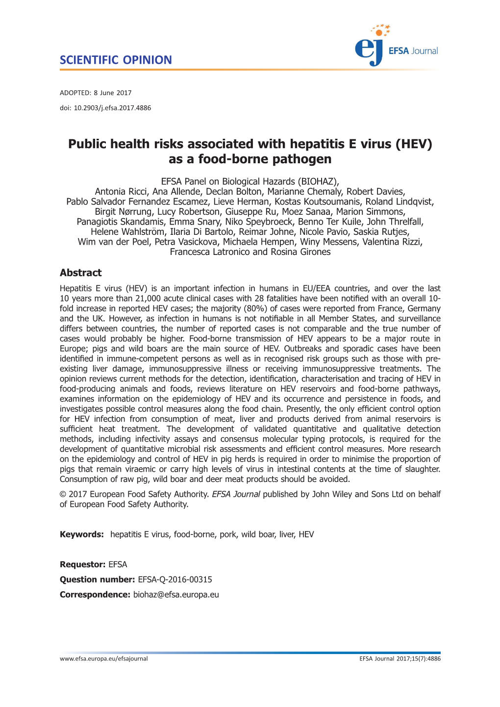 HEV) As a Food-Borne Pathogen