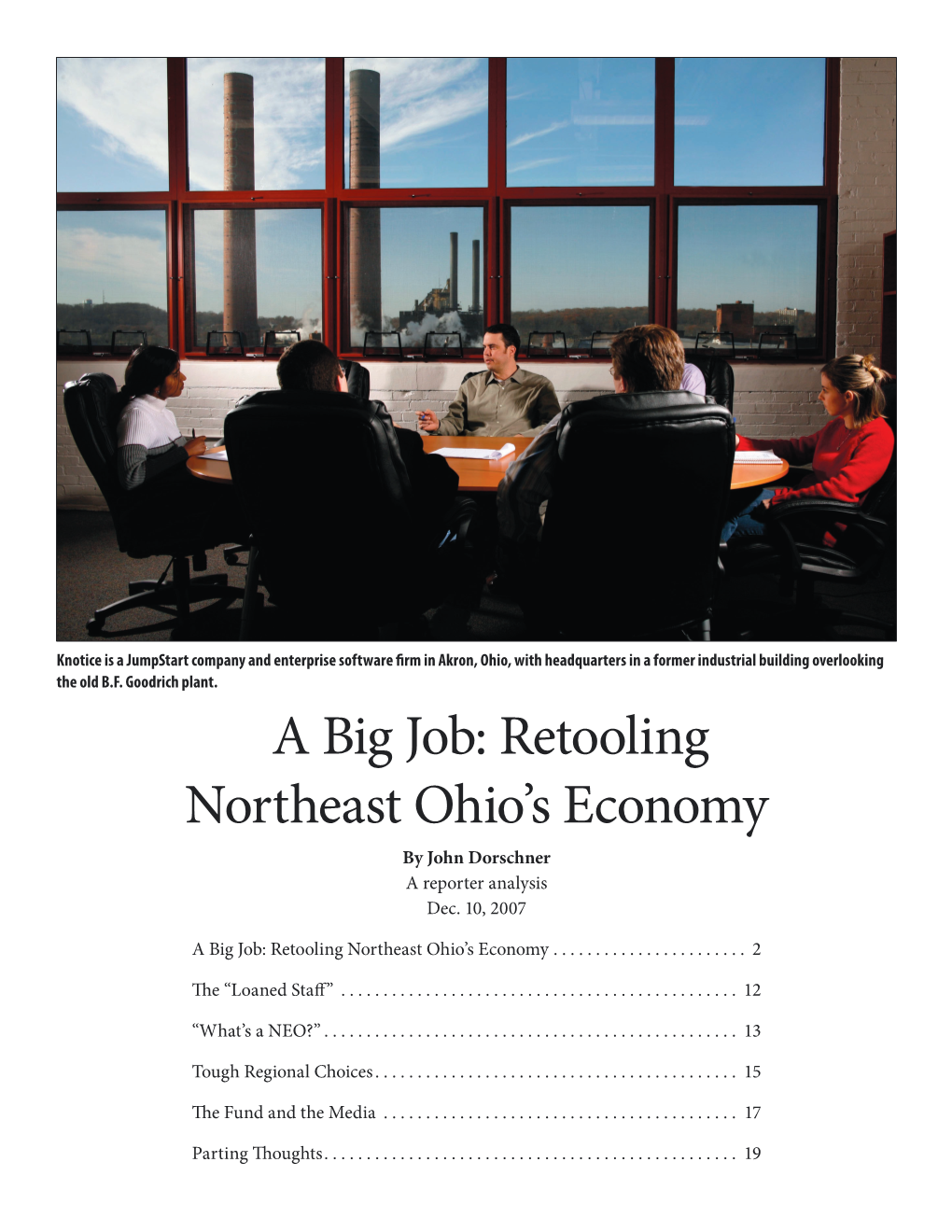 A Big Job: Retooling Northeast Ohio's Economy