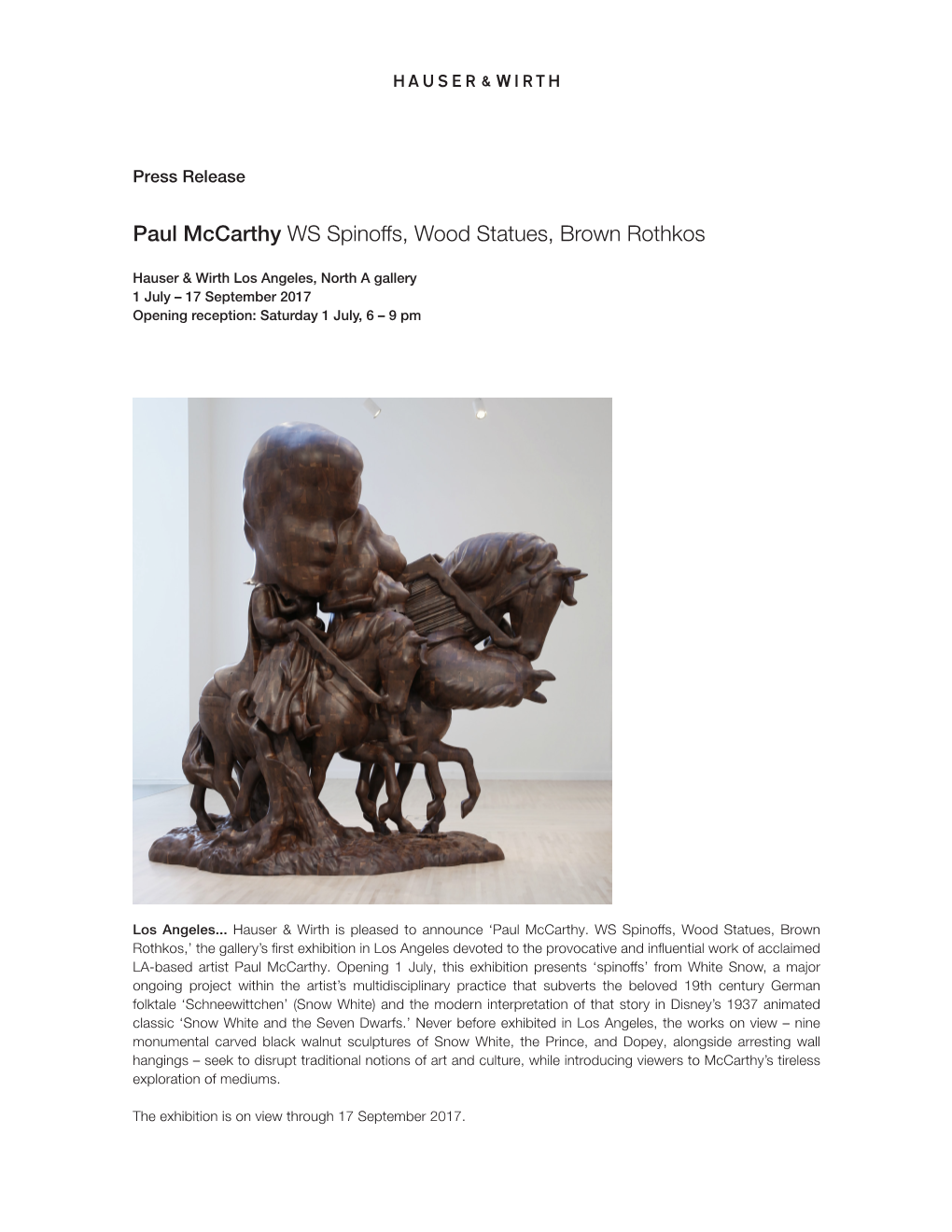 Paul Mccarthy WS Spinoffs, Wood Statues, Brown Rothkos