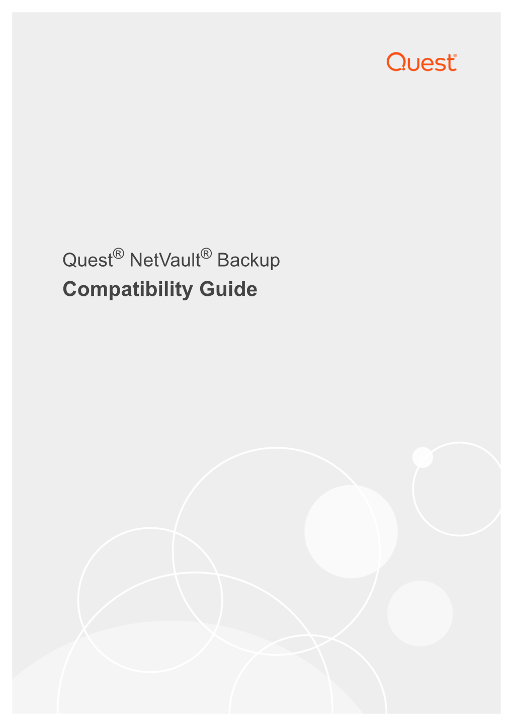 Netvault Backup Compatibility Guide Updated - March 2020 Contents