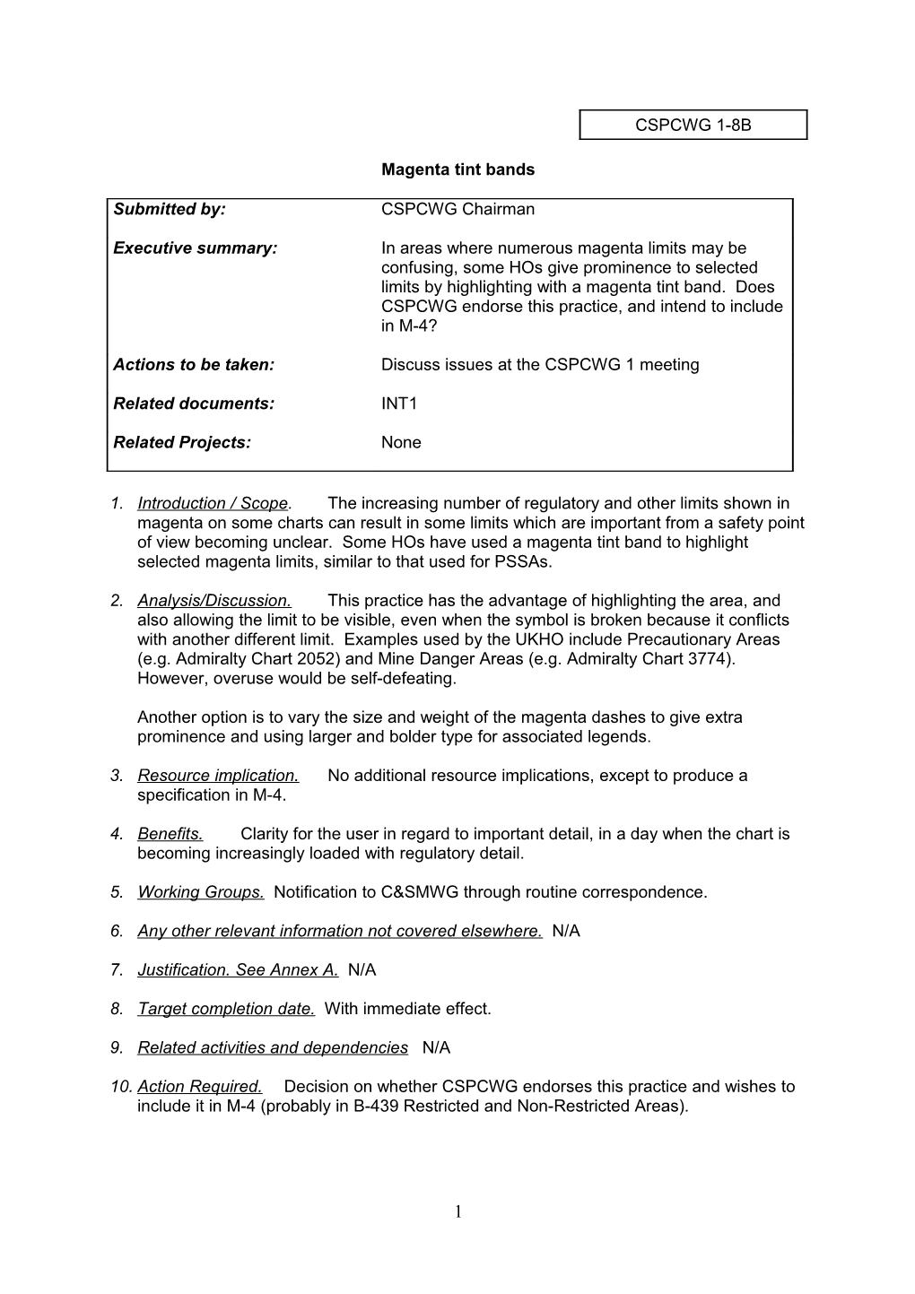 Guidelines on the Establishment of Priorities in the Work of CHRIS and Subsidiary Bodies