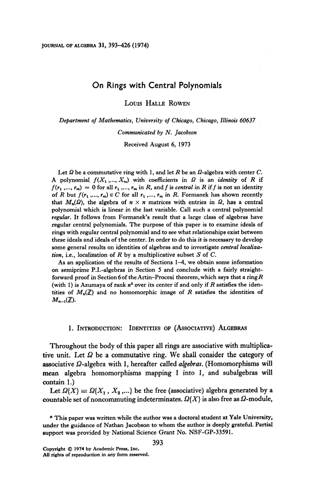 On Rings with Central Polynomials