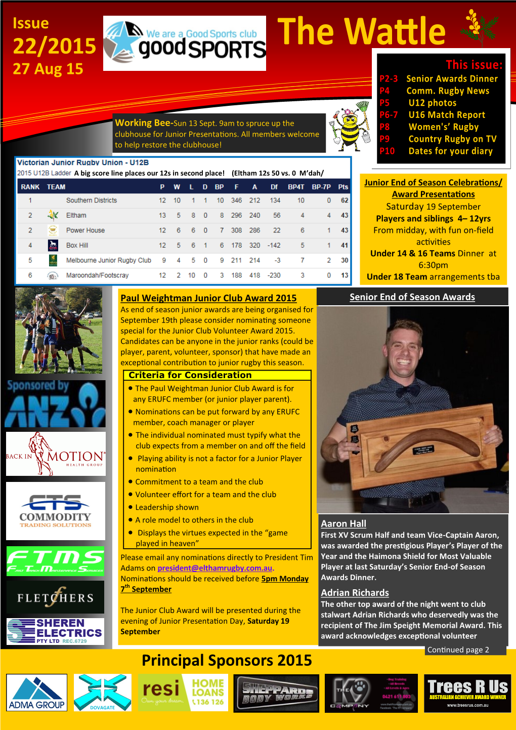 Issue 27 Aug 15 Principal Sponsors 2015