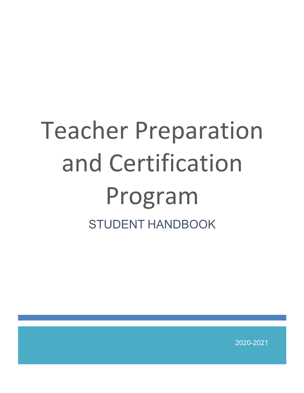 Teacher Preparation and Certification Program Admission Checklist
