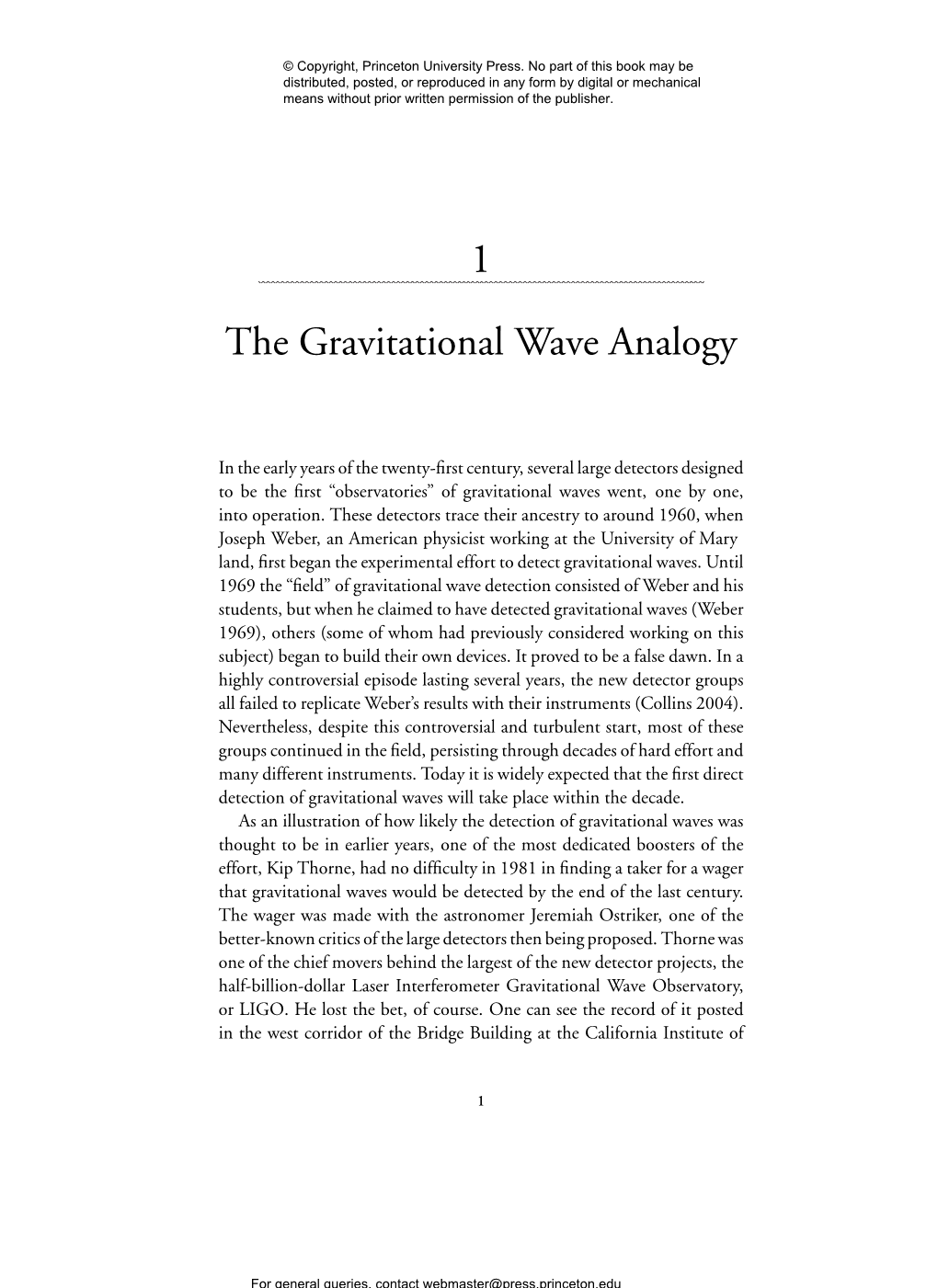 The Gravitational Wave Analogy