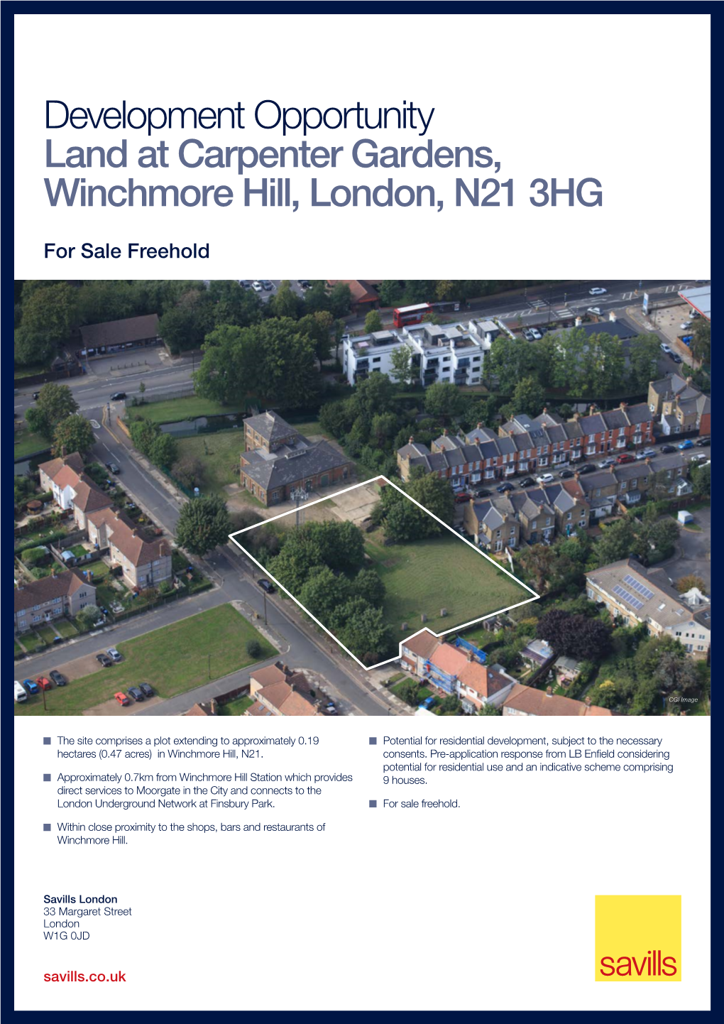 Development Opportunity Land at Carpenter Gardens, Winchmore Hill, London, N21 3HG