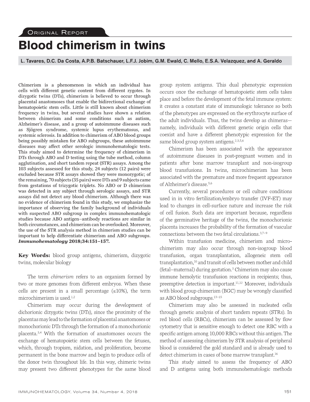 Blood Chimerism in Twins