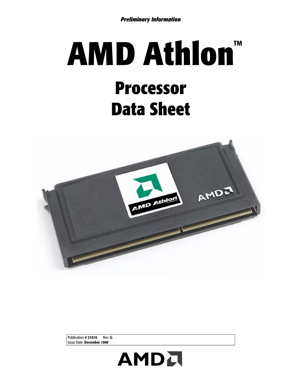 AMD Athlon™ Processor Data Sheet