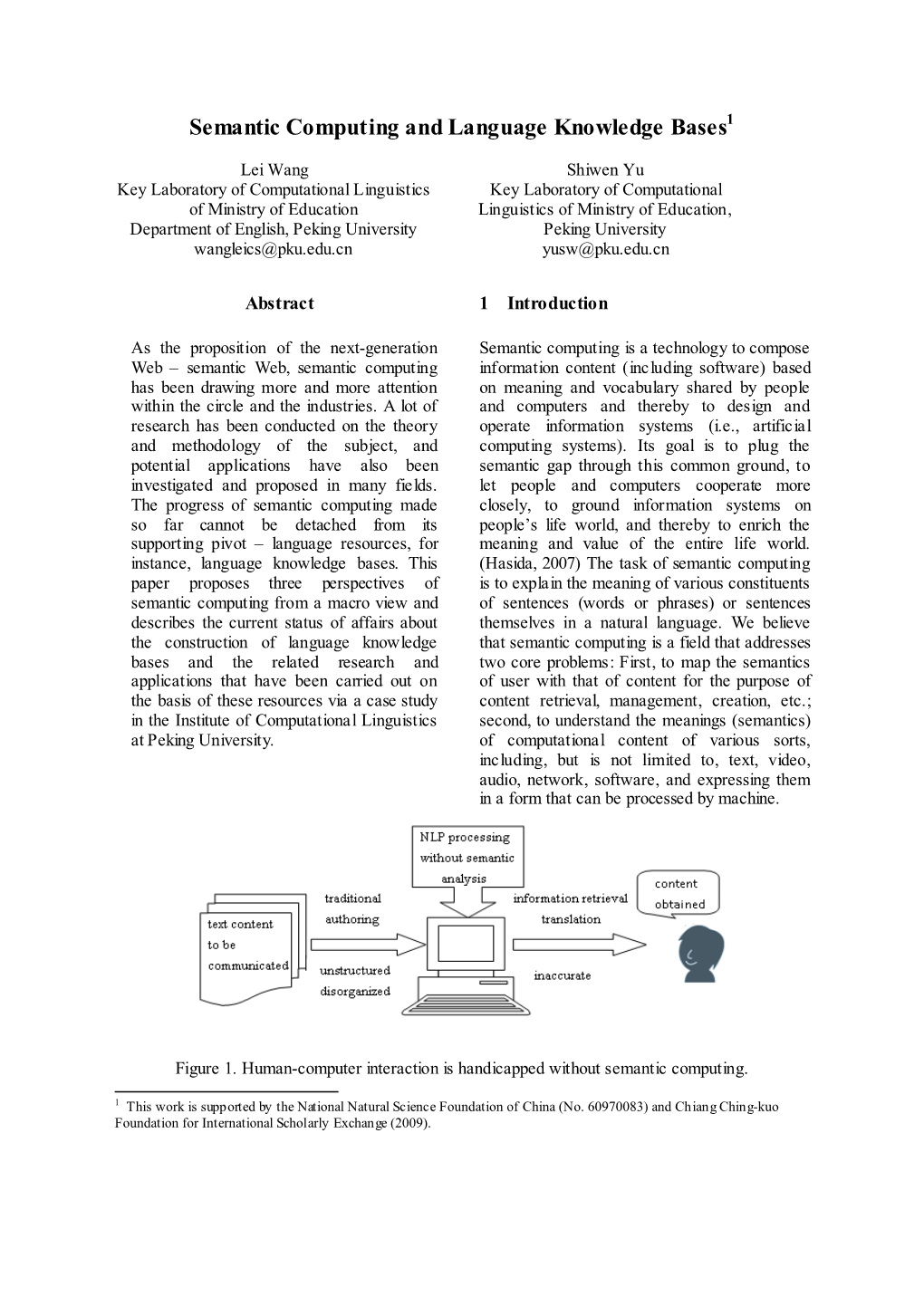 Semantic Computing and Language Knowledge Bases1