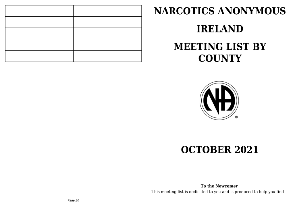 Narcotics Anonymous Ireland Meeting