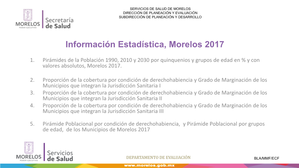 Información Estadística, Morelos 2017