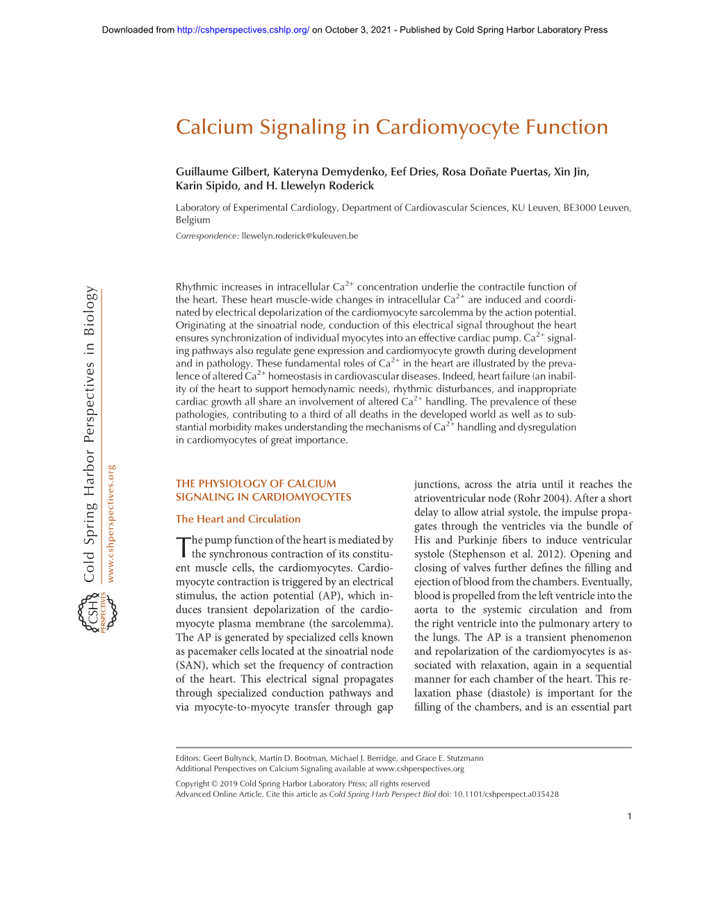 Calcium Signaling in Cardiomyocyte Function