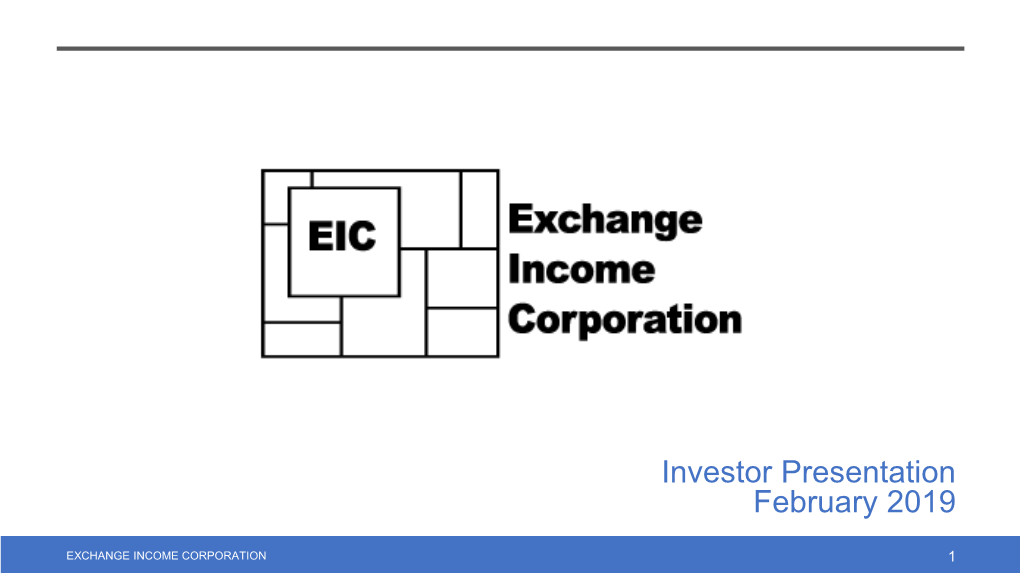 Investor Presentation February 2019