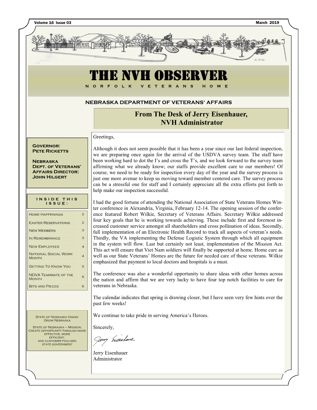 THE NVH OBSERVER Volume 6 Issue 6 NORFOLK VETERANS HOME